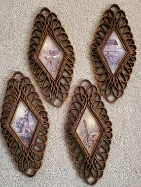 Vintage Burwood Set of 4  Wall Plaques